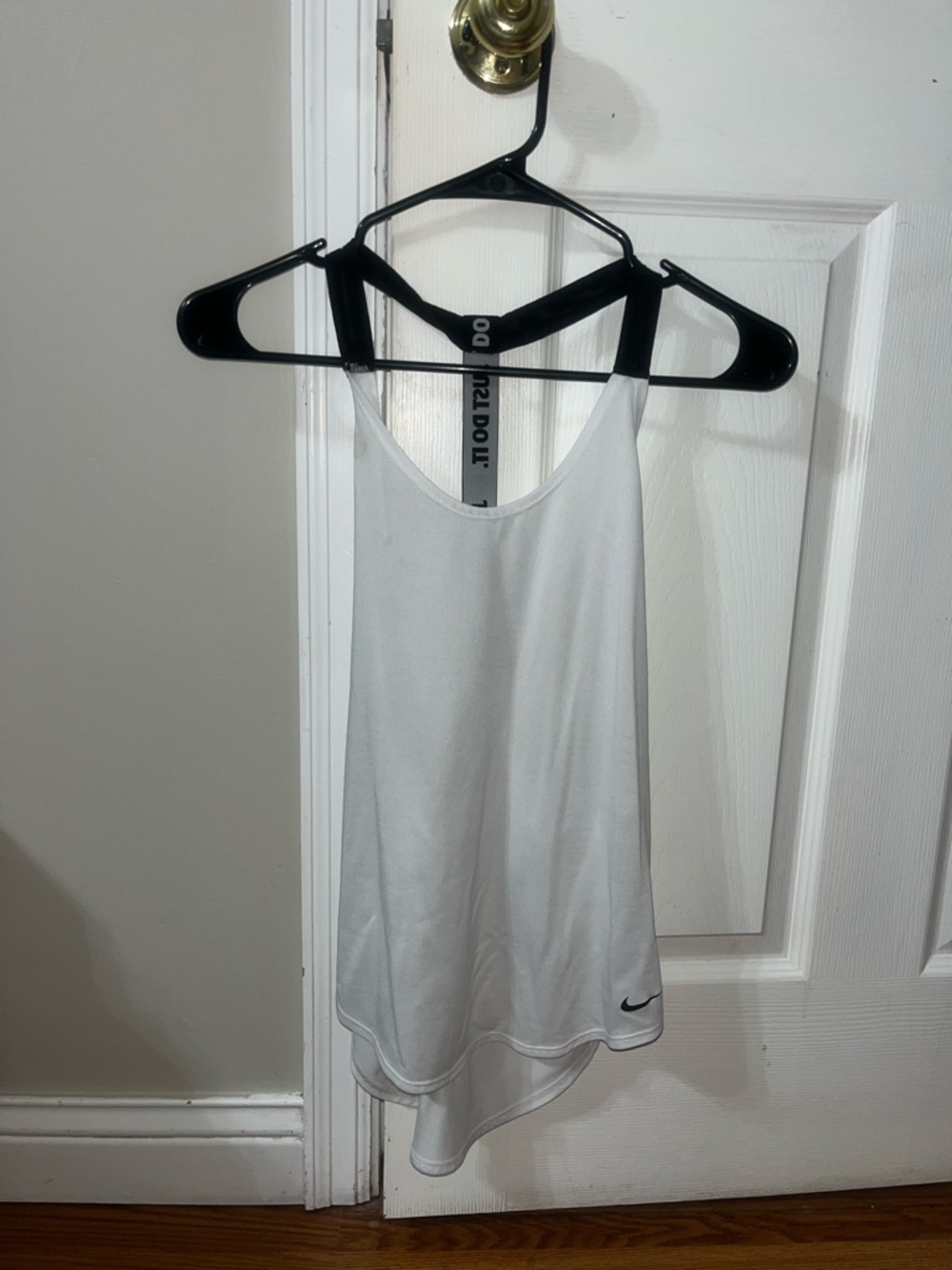 Nike Dri-Fit White Racerback Training Active Tank with Black Straps